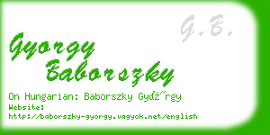 gyorgy baborszky business card